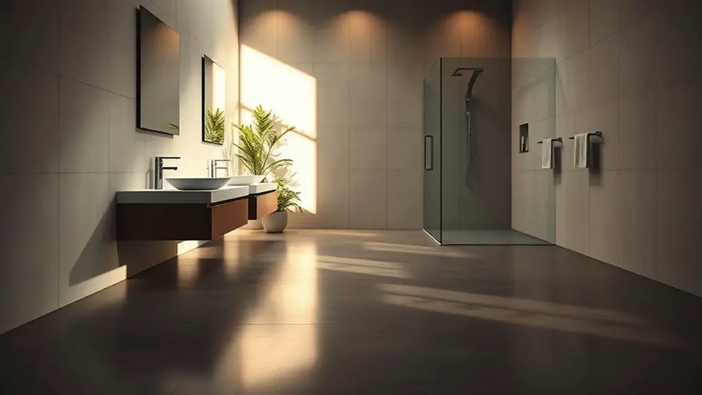 sleek modern concrete bathrooms