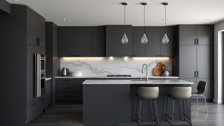sleek modern dark kitchen