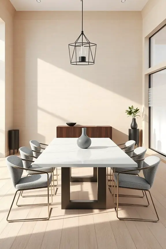 sleek modern dining aesthetics