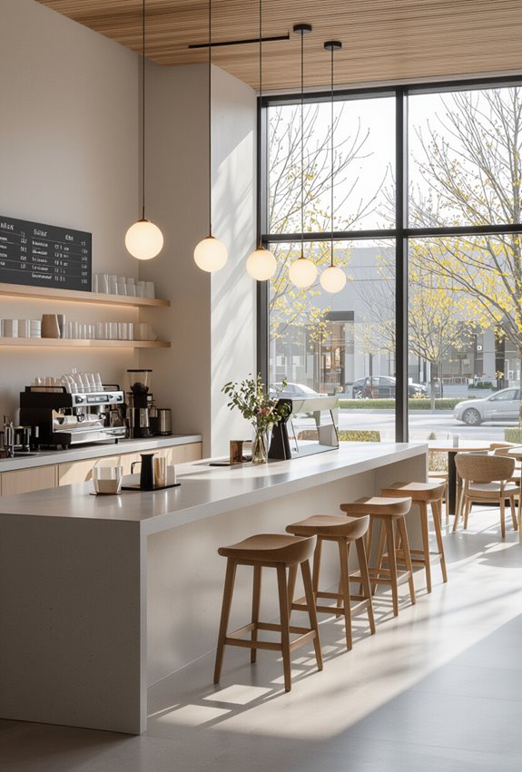 sleek modern efficient cafe