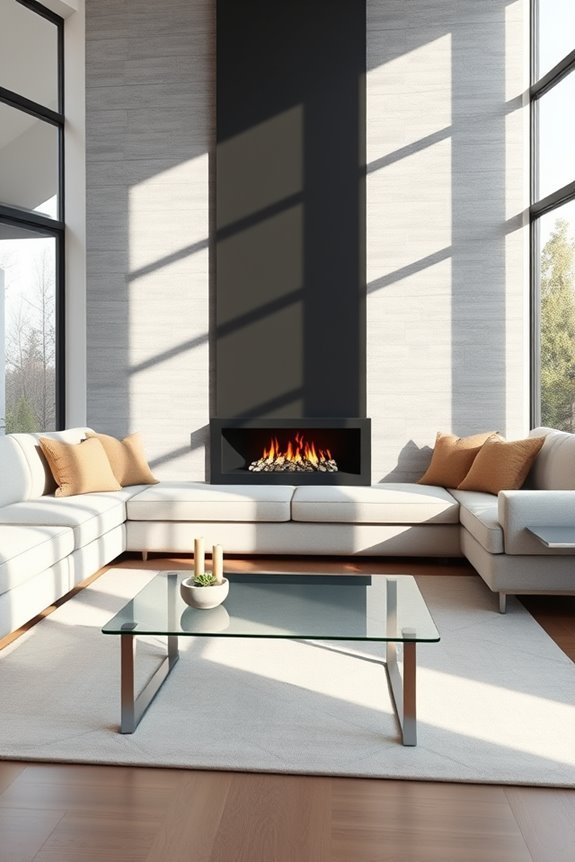 sleek modern fireplace designs