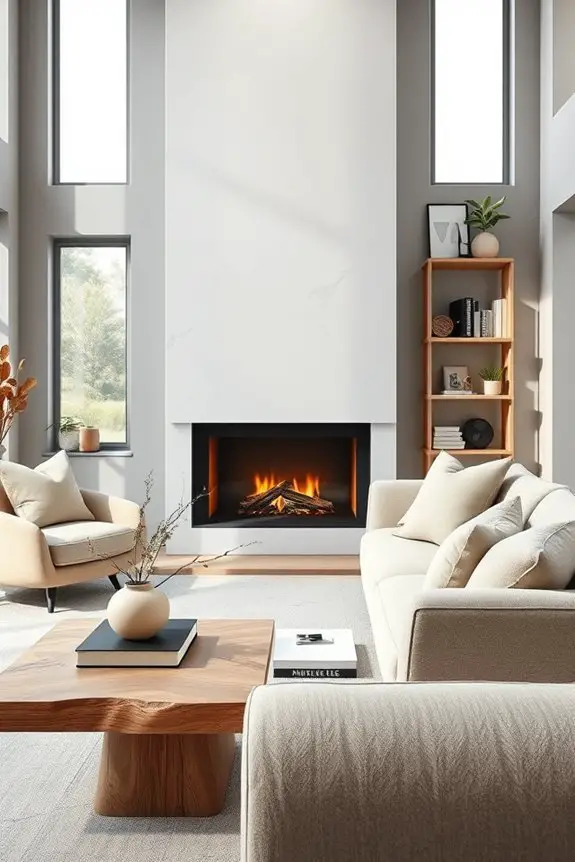 sleek modern fireplace designs