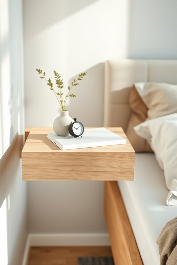 sleek modern floating nightstand