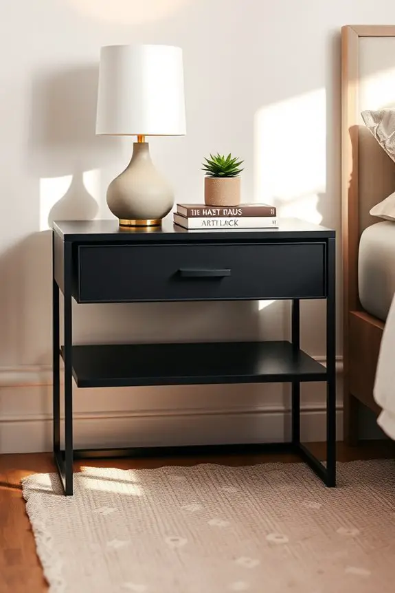 sleek modern functional nightstand
