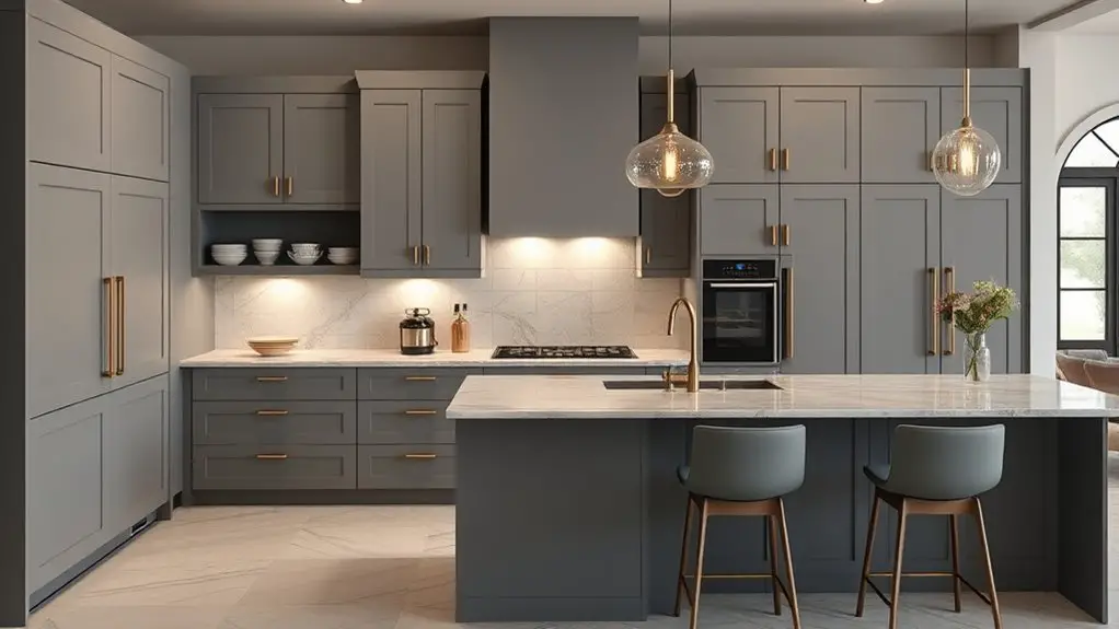 sleek modern grey cabinets