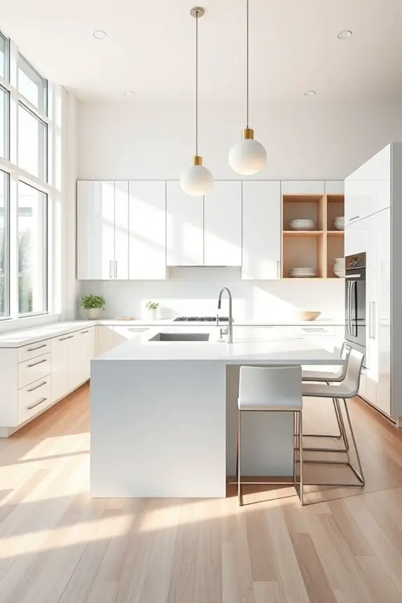 sleek modern reflective cabinetry