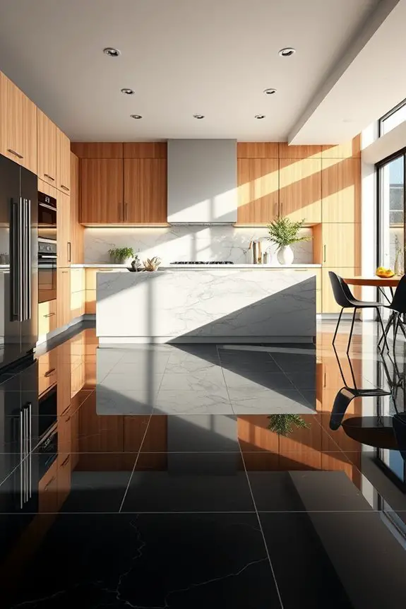 sleek modern reflective tiles