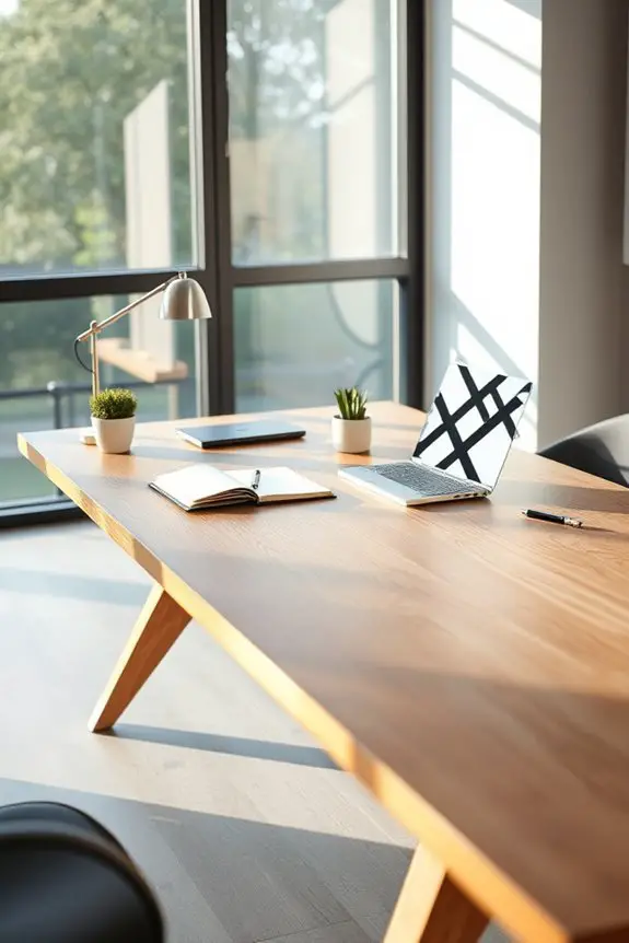 sleek modern trestle tables