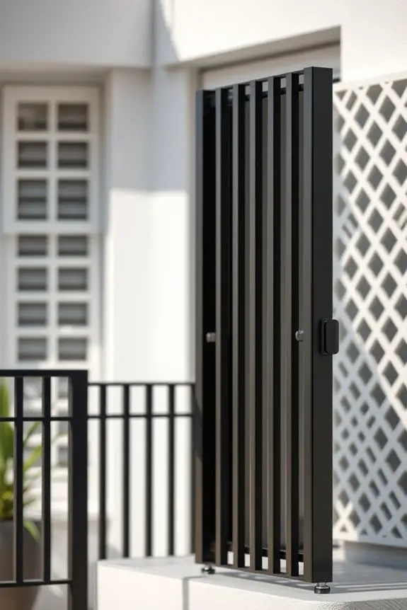 sleek monochrome balcony grills