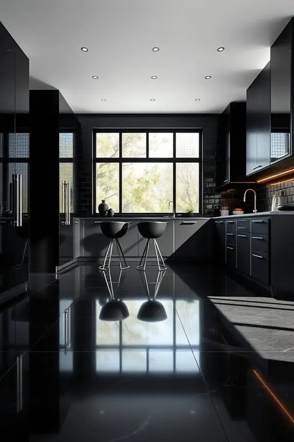 sleek monochrome kitchen elegance