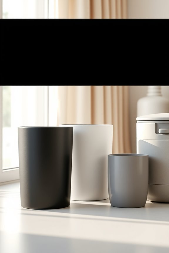 sleek monochrome minimalist dustbins