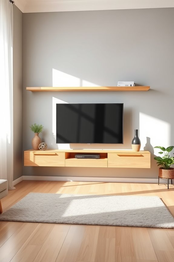 sleek multi functional tv stand