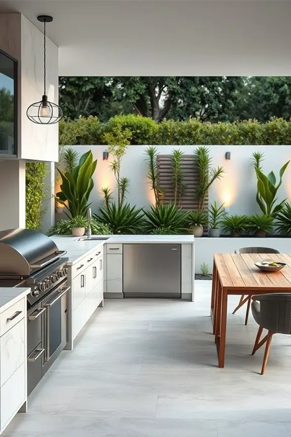 sleek organized outdoor kitchen