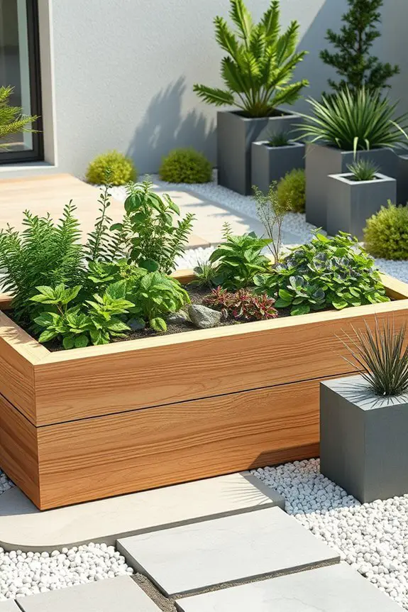 sleek simple garden design