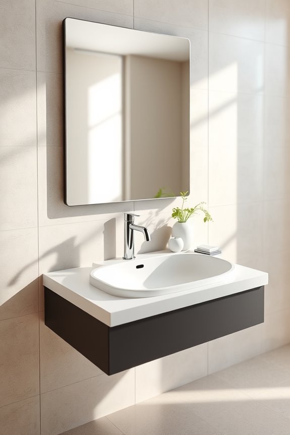 sleek space saving bathroom sinks