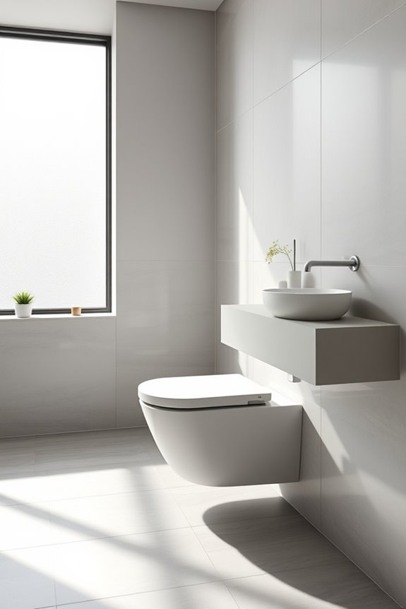 sleek space saving toilet design