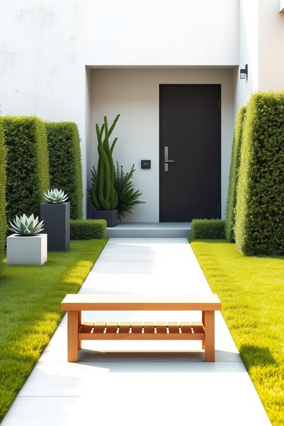 sleek stylish minimalist entrance