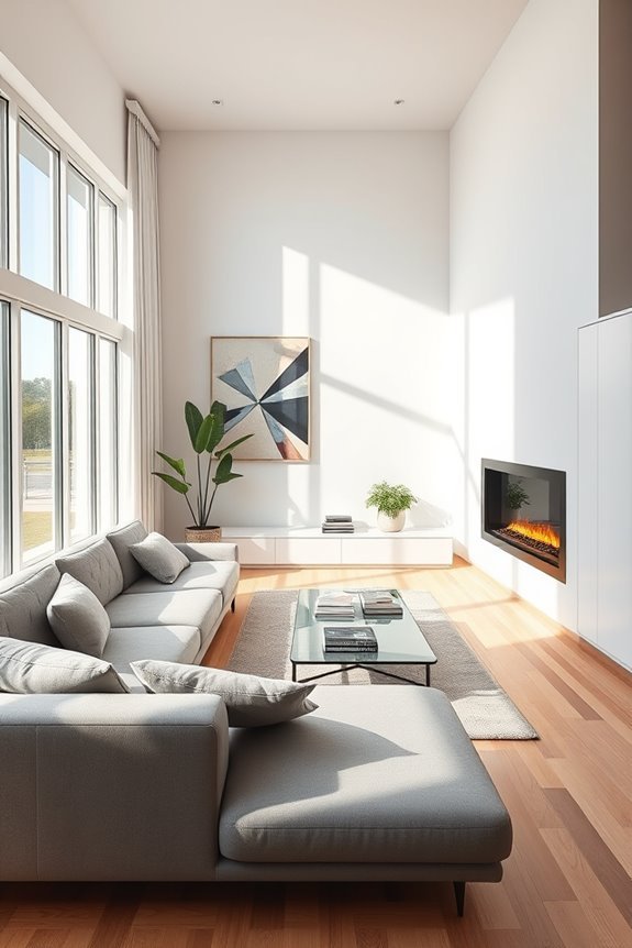 sleek sustainable living room design