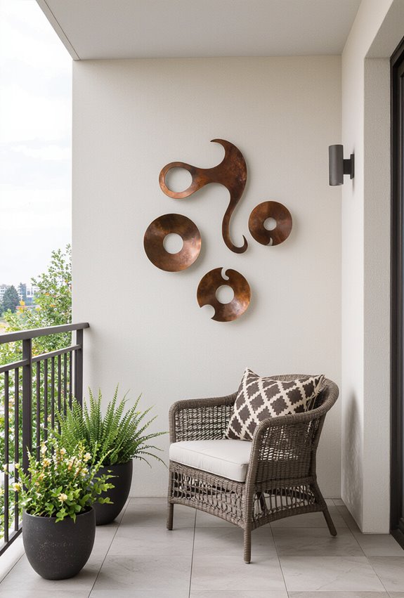sleek textured metal wallart