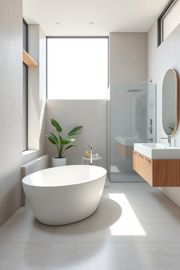 sleek uncluttered bathroom design