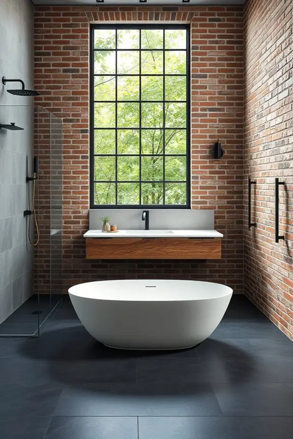 sleek urban industrial bathroom design