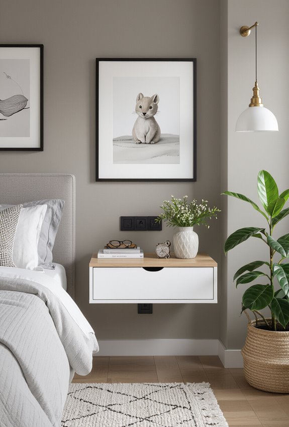 sleek wall mounted concealed storage