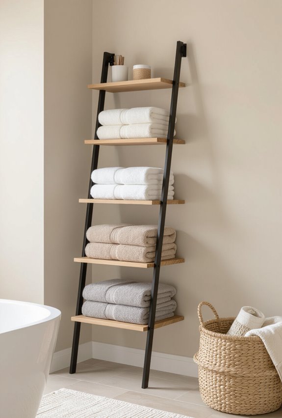 sleek wall mounted towel shelf