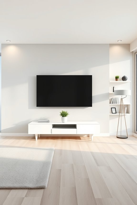 sleek wall mounted tv design