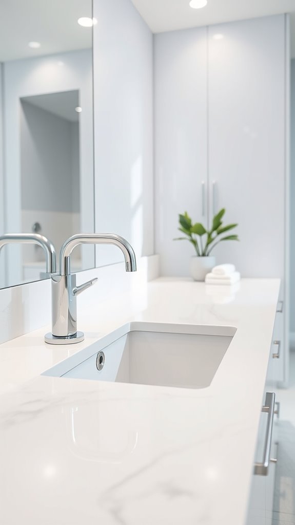 sleek white countertop elegance