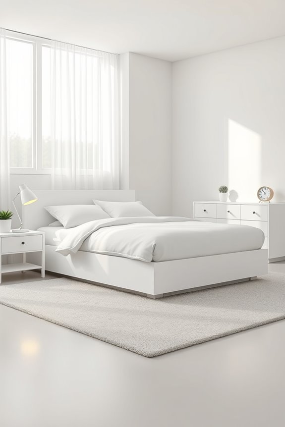 sleek white modern bedroom