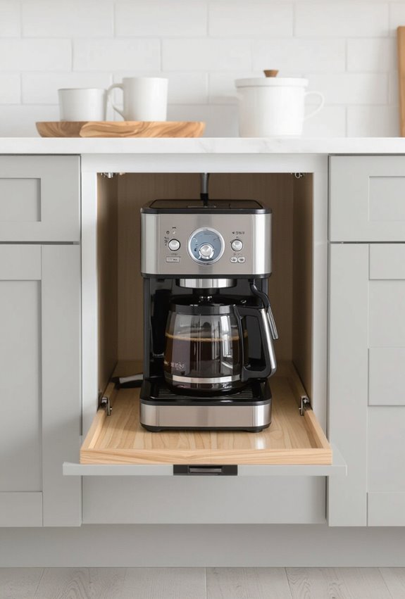 slide out hidden appliance drawer