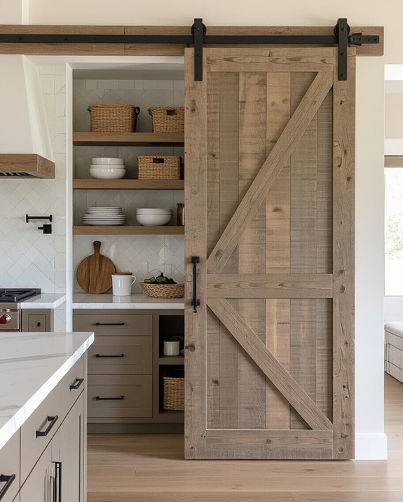 sliding door pantry organization