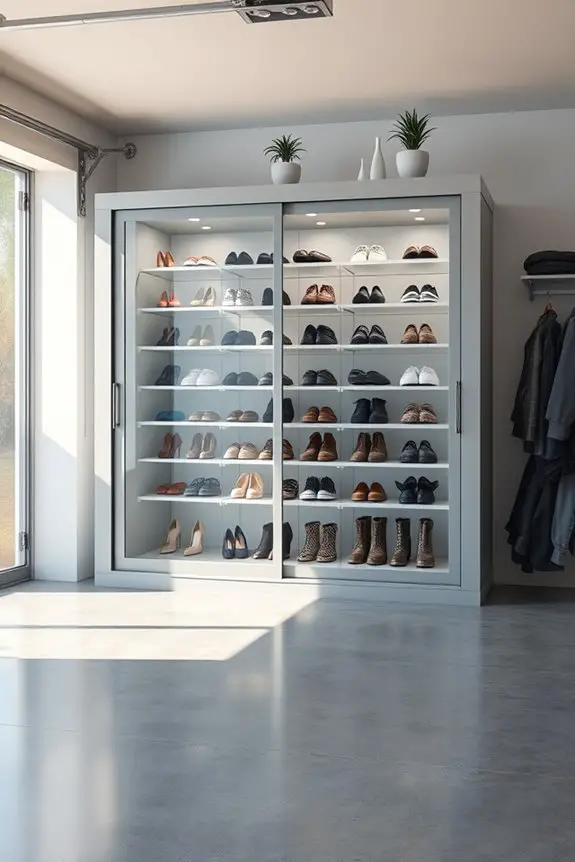 sliding door shoe storage
