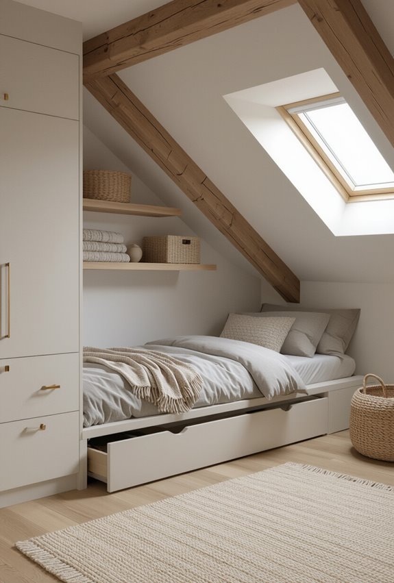 sliding roll out attic platform