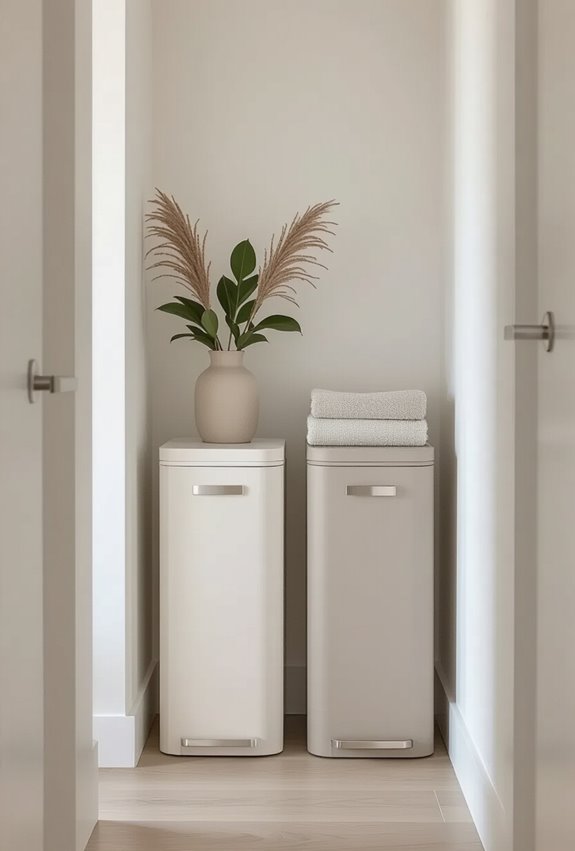 slim bins for hallways