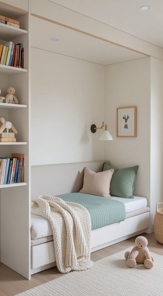 slim bookcases as dividers