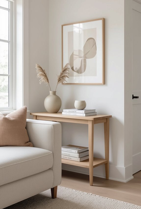 slim corner console styling