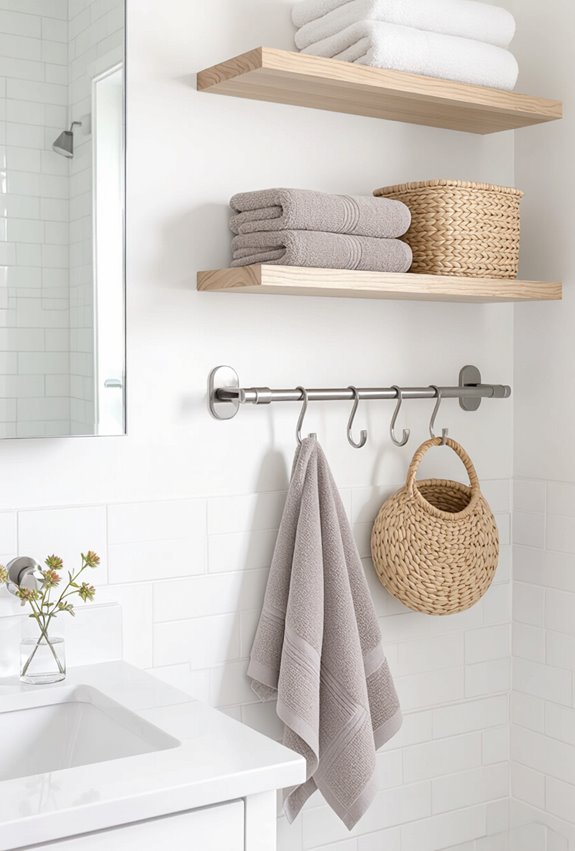 slim hooked rail storage