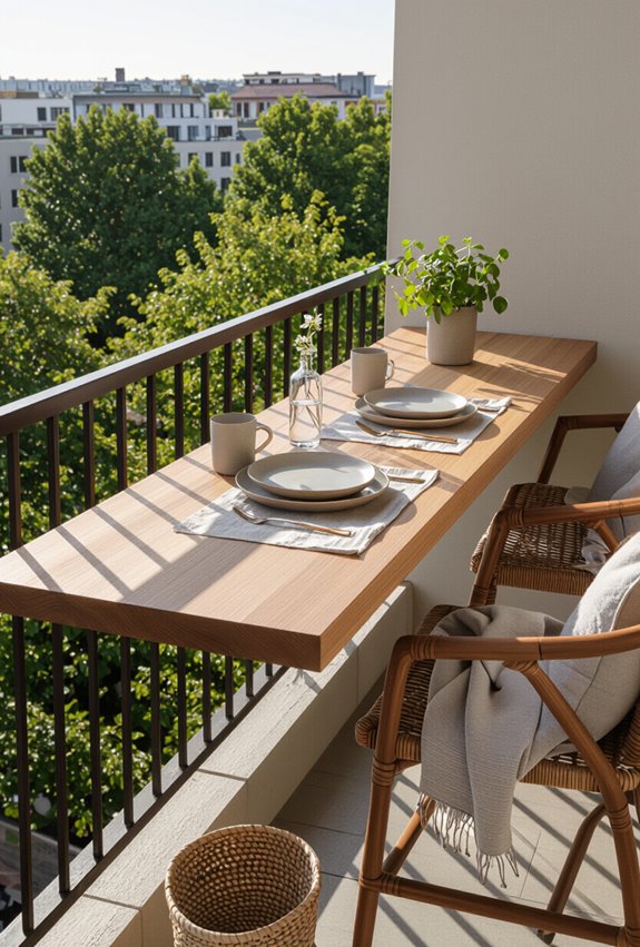 slim railing breakfast bar
