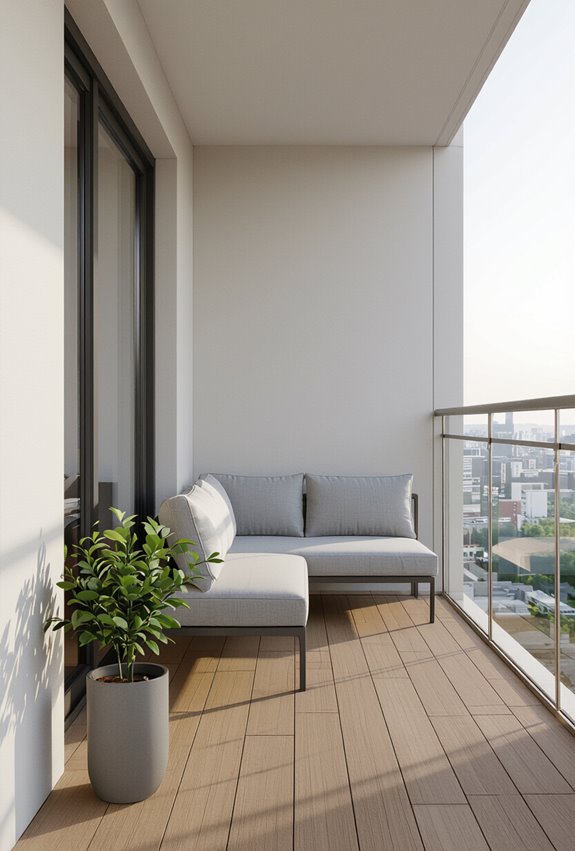 slim sofa balcony lounge