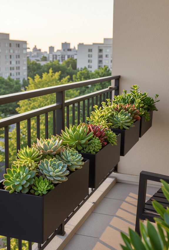 slim succulent planters mounted