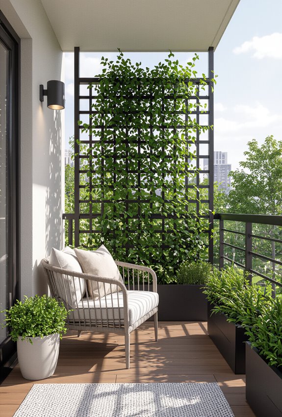 slim trellis with vines