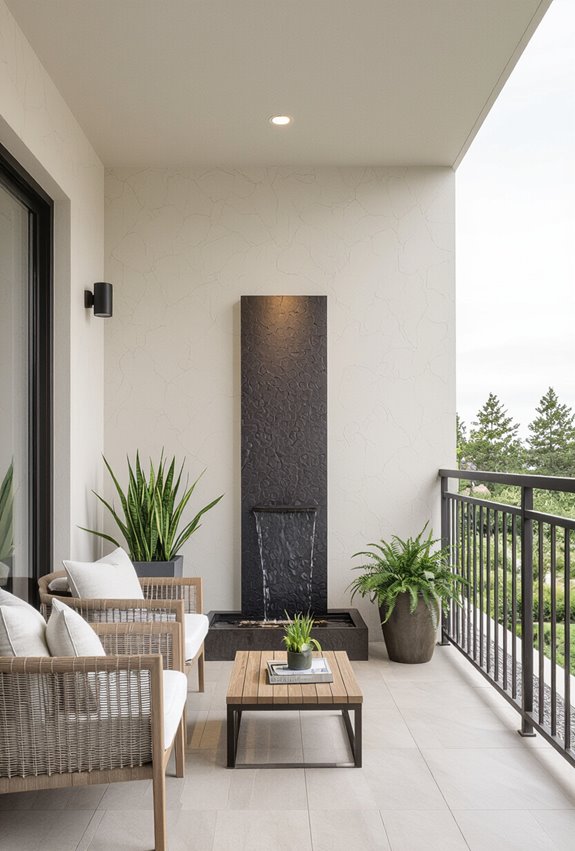 slim vertical calming fountain