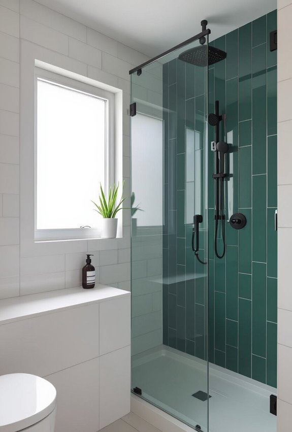 slim vertical green tiles