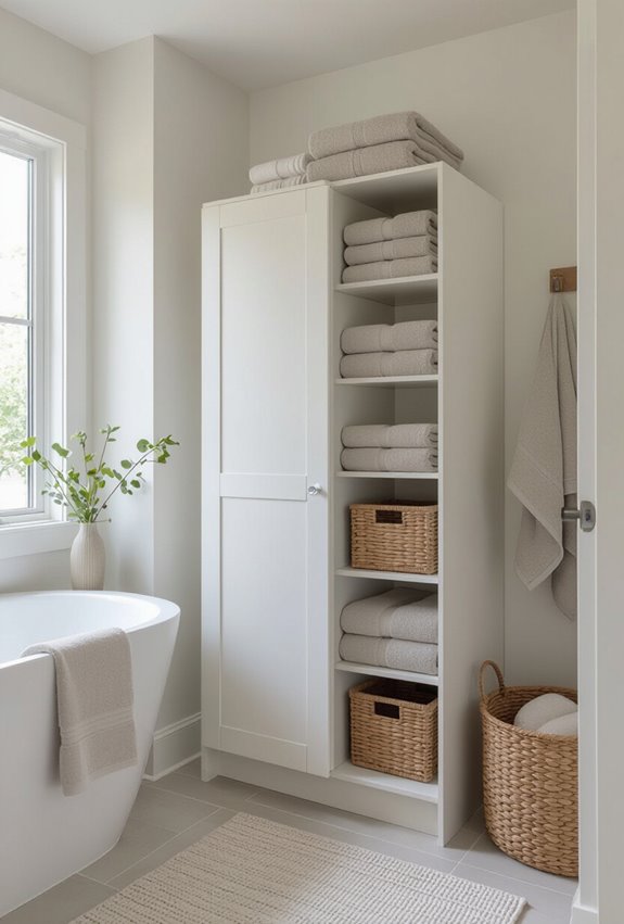 slim vertical linen storage