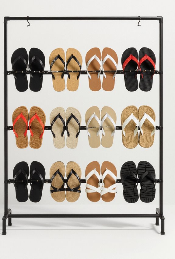 slim vertical sandal storage