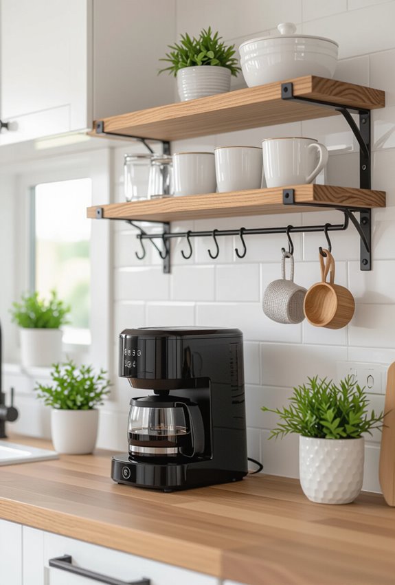 slim wall mounted coffee station