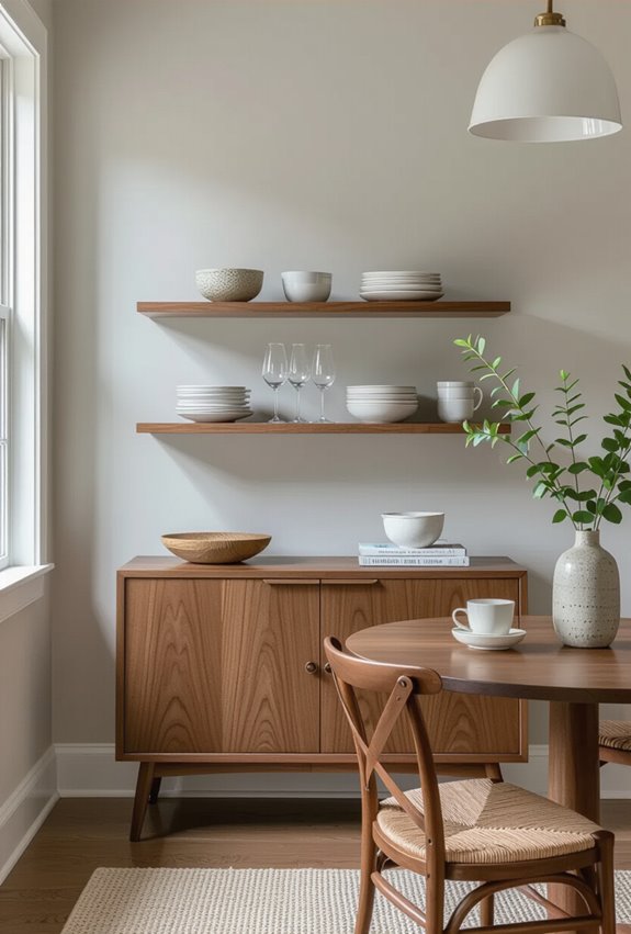 slim wall mounted dining storage