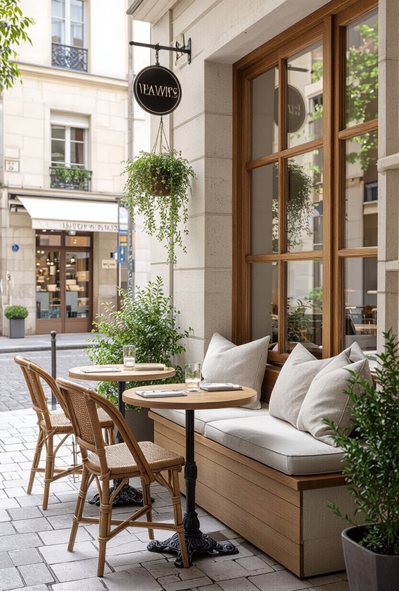 slim window ledge street seating