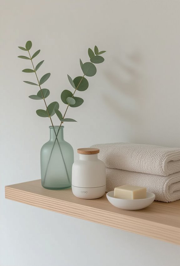 small intentional bathroom ritual shelf